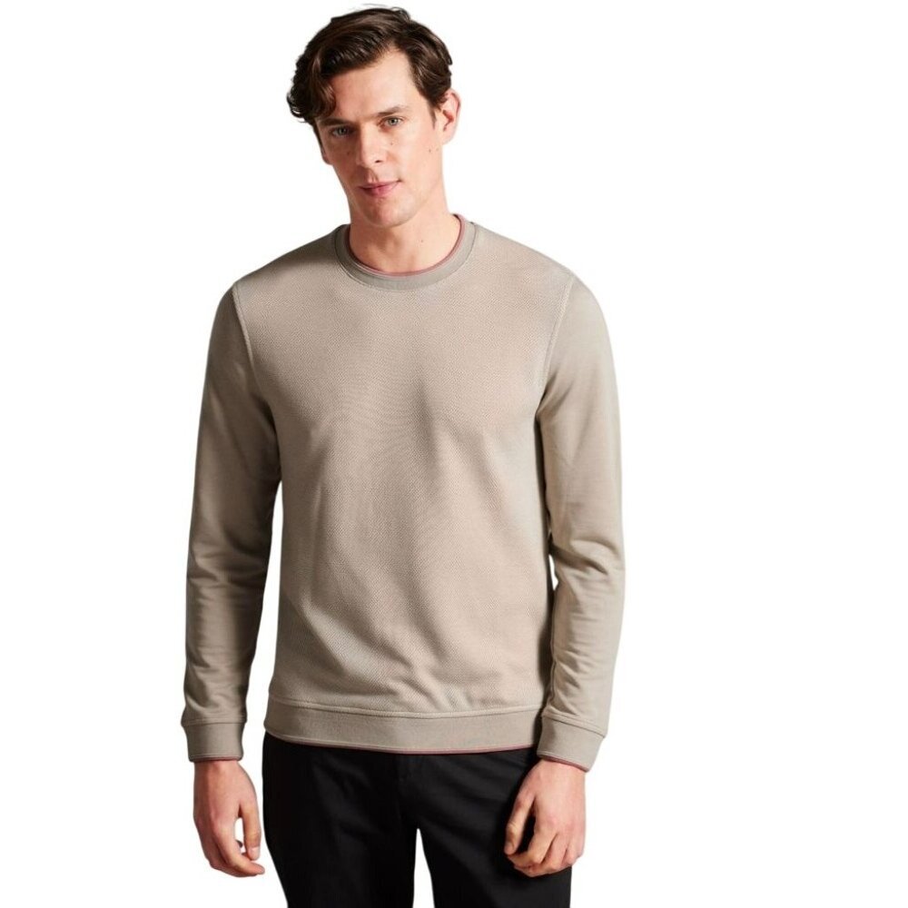 Ted Baker Raket Textured Front Jumper Mens Size 5 US XL Wool Blend Classic Work